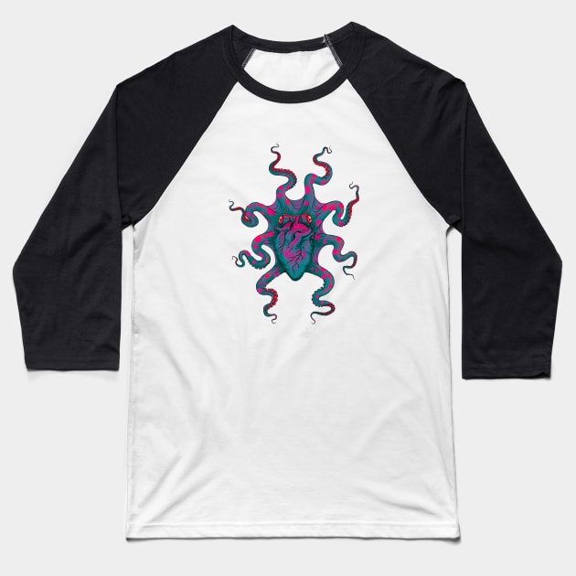 Psychedelic Octopus Baseball T-Shirt by Oktopus sapiens